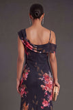 Ivory One Shoulder Floral Long Wedding Guest Dress