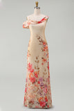 Black Floral Mermaid Long Wedding Guest Dress