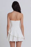 Short Sweetheart A Line Ruched Little White Dress