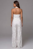 Floral Ivory Halter Neck Breasted 2 Piece Work Suits