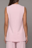 Pink V Neck Sleeveless 2 Piece Work Suits