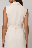 Ivory A Line Sleeveless Short Work Dress with Belt