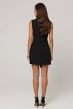 Double Breasted Black Bodycon Short Work Dress