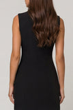 Double Breasted Black Bodycon Short Work Dress