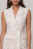Ivory Appliqued Bodycon Short Work Dress