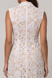Ivory Appliqued Bodycon Short Work Dress