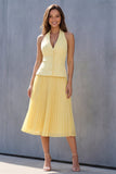 Double Breasted Ivory A Line Short Work Dress