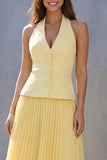 Double Breasted Ivory A Line Short Work Dress