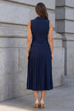 Single Breasted Navy A Line Short Work Dress
