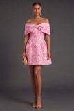 A Line Backless Sleeveless Fuchsia Wedding Guest Dress