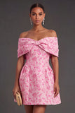 A Line Backless Sleeveless Fuchsia Wedding Guest Dress