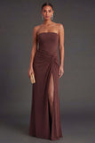 Front Twisted Mermaid Long Formal Dress with Slit