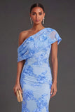 Yellow Appliqued Floral Mermaid Long Formal Dress