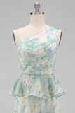 Light Green Floral Mermaid Long Formal Dress