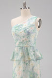 Light Green Floral Mermaid Long Formal Dress