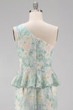 Light Green Floral Mermaid Long Formal Dress