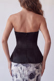 Black Floral Corset Long Formal Dress