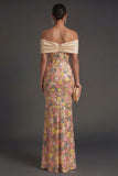 Yellow Mermaid Off the Shoulder Long Formal Dress
