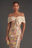 Yellow Mermaid Off the Shoulder Long Formal Dress