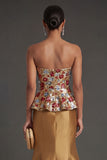 Red Floral Mermaid Long Formal Dress