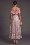 Pink Sparkly Sequined Long Wedding Guest Dress