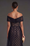 Off the Shoulder Black Mermaid Long Formal Dress