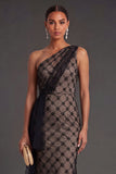 Black One Shoulder Mermaid Long Formal Dress