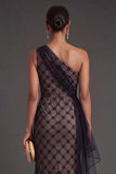 Black One Shoulder Mermaid Long Formal Dress