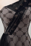 Black One Shoulder Mermaid Long Formal Dress