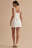 A Line Thick Strap Little White Dress