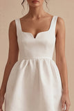 A Line Thick Strap Little White Dress