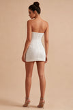 Bodycon Corset White Short Bridal Shower Dress