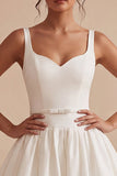 A Line Thick Straps White Little White Dress