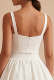A Line Thick Straps White Little White Dress