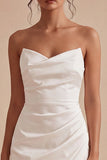 Bodycon White Ruched Short Bridal Shower Dress