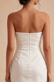 Bodycon White Ruched Short Bridal Shower Dress
