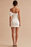 Bodycon Strapless Backless Short Bridal Shower Dress with Bow