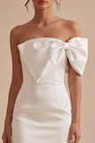Bodycon Strapless Backless Short Bridal Shower Dress with Bow