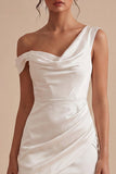 One Shoulder White Bodycon Little White Dress