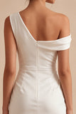 One Shoulder White Bodycon Little White Dress