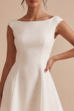 White A Line Sleeveless Short Bridal Shower Dress