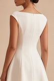 White A Line Sleeveless Short Bridal Shower Dress
