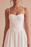 Corset A Line White Short Graduation Dress