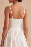 Corset A Line White Short Graduation Dress