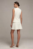 Ivory 2 Piece Single Breasted Short Blazer Dress