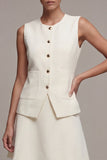 Ivory 2 Piece Single Breasted Short Blazer Dress