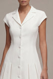 A Line Single Breasted White Short Blazer Dress