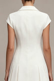 A Line Single Breasted White Short Blazer Dress