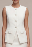 Bodycon White Round Neck 2 Piece Short Blazer Dress