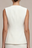 Bodycon White Round Neck 2 Piece Short Blazer Dress